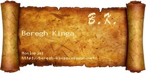 Beregh Kinga névjegykártya